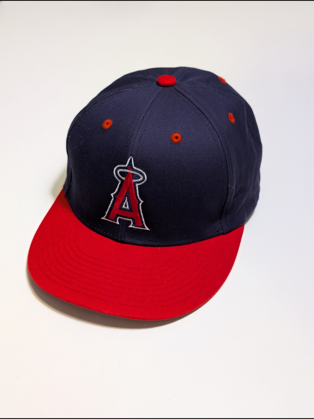 Los Angeles Angels Hat Snapback M-XL Navy Red Two-Tone Halo A Champro HC4 Cap